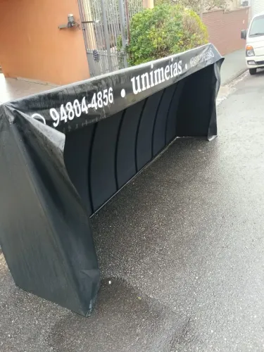 Toldo redondo lona preto 3,45x1,35x0,70