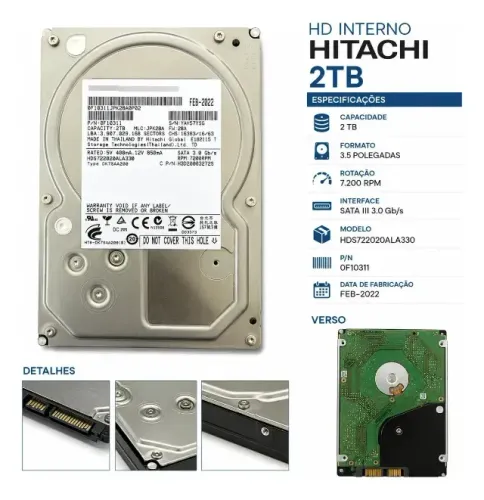 hd 2tb Hitachi de computador