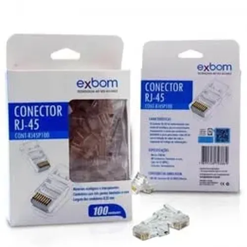 Conector Rj45 Caixa com 100 Unidades