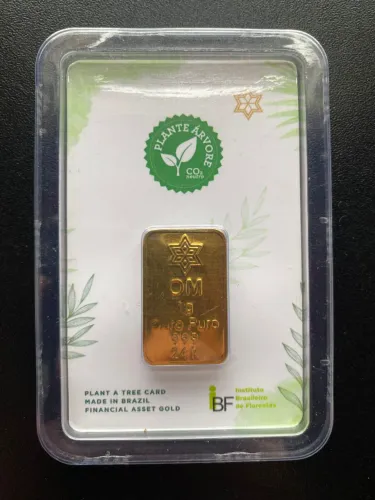 placa de ouro 1 grama ourominas