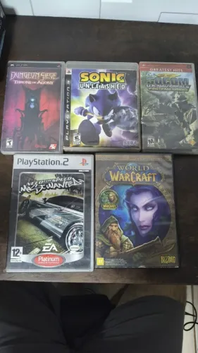 Mini lote de jogos PS3, PSP, PS2.