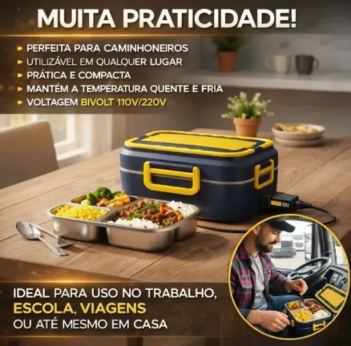 Marmita Elétrica Veicular 12v/bivolt Aquecedor De Alimentos