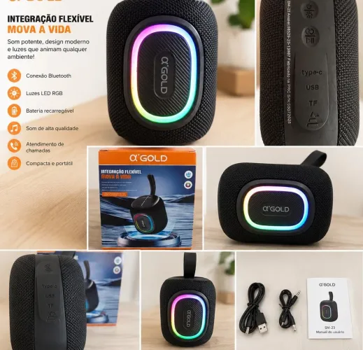 Caixinha de som a'gold bluetooth na caixa 