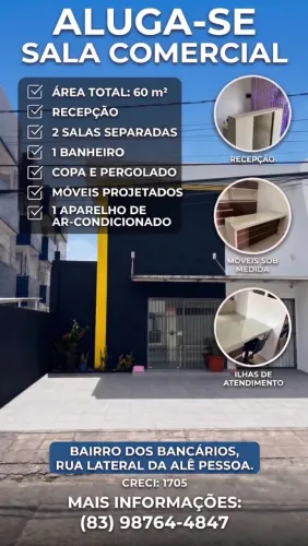 Sala Comercial para locação na rua de Ale Pessoa Bancários 