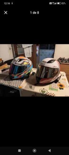 Vendo dois capacetes masculino Tam 60 e feminino Tam 56 barbara kit completo leia abaixo