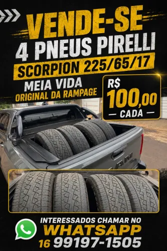 pneus pireli scorpion 225/65/17 meia vida