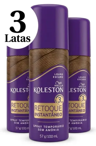 Retoque Koleston Wella Spray Temporário Cobrir Cabelo Branco Grisalho tinta Loiro Escuro