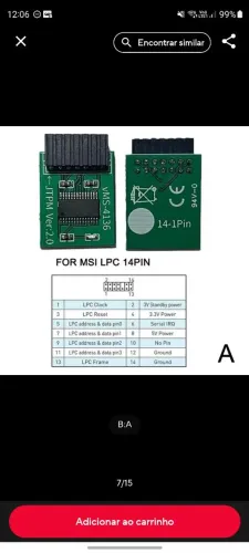 TPM 2.0 MSI 14 PIN PARA XEON E OUTROS