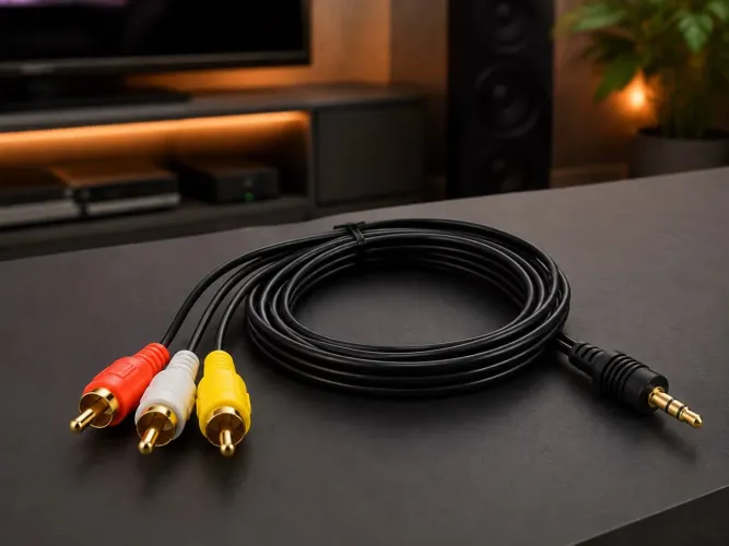 Cabo P2 para 3 RCA Áudio Vídeo TV