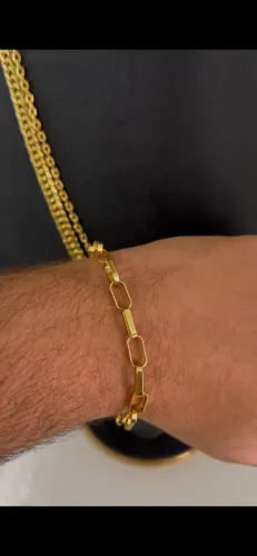 ? Pulseira Tijolinho 6mm ? Banhada a Ouro 18K | Alta Durabilidade