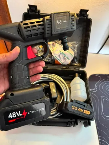 Lavadora de Alta Pressão Portátil 48V Sem Fio - Kit Completo com Bateria e Acessórios