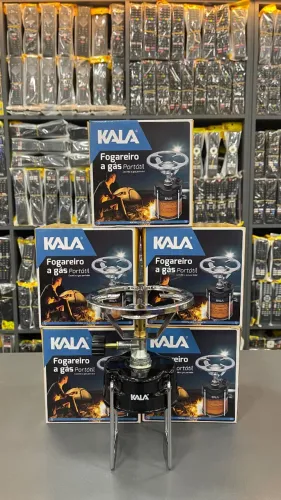 Fogareiro A Gás Portátil Acampamento E Pesca Preto Kala