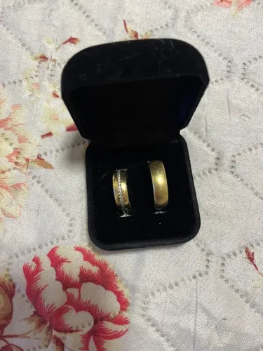 Par de Alianças de Casamento 7mm: Ouro 18k + Prata