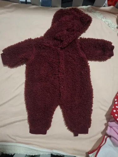 Roupa De Bebe Menino Menina Macacão Teddy Pelúcia Capuz Frio