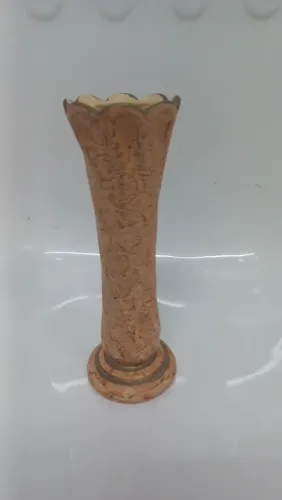 Vaso de Cerâmica Ocre, Enfeite, Decoração, 20 cm