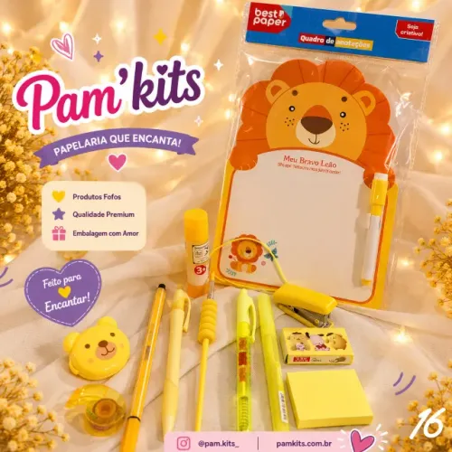 Kit De Papelaria Fofa Presente Criativo 14 Itens