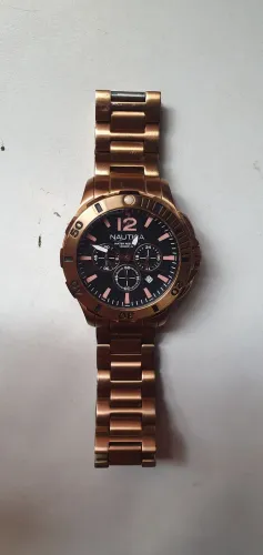 Relógio Nautica Cronógrafo Dourado BFD 101 (N27524G) - Lindo e Bem Cuidado