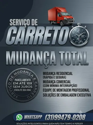 CARRETO, SERVIÇO DE MUDANÇA E GUARDA MÓVEIS 