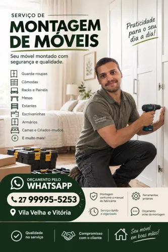 Montador de Móveis | Guarda-Roupa, Cômoda, Rack e Mais