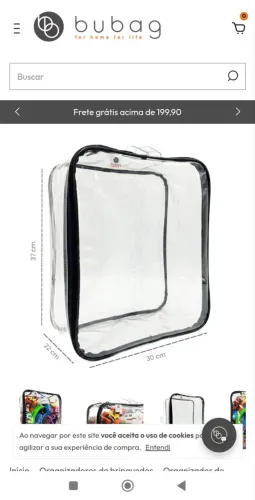 Kit 2 bolsas organizadoras Bubag novas Tam. M e G