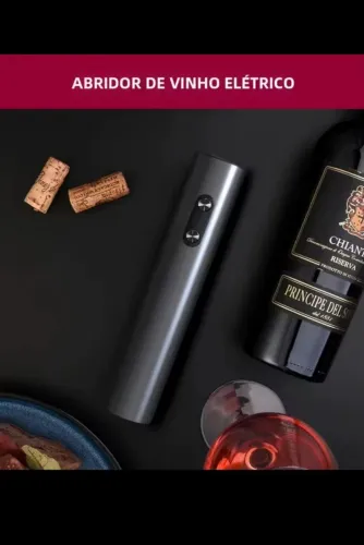 Abridor de Vinhos Elétrico Wine Opener.