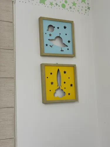 Quadros Infantil Foguete e espaçonave