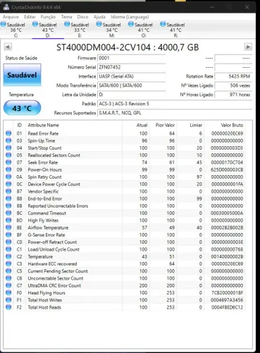 HD EXTERNO SEAGATE 4 terabytes