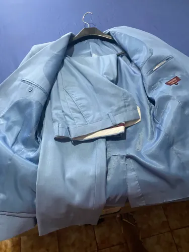 Terno slim azul bebê 