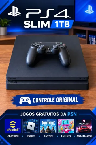 PS4 SLIM 1TB + CONTROLE ORIGINAL