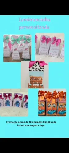 promoção de lembrancinhas personalizadas por encomenda 10 unidades por 3,00 a vista