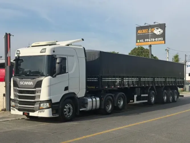 Scania R 450 6x2 2023 + Graneleira Guerra 2023 14 mts