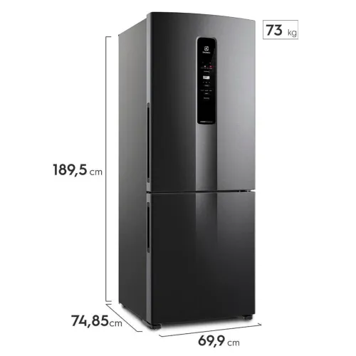 Refrigerador Eletrolux 2 portas Autosense Black inverse ib7b 127V