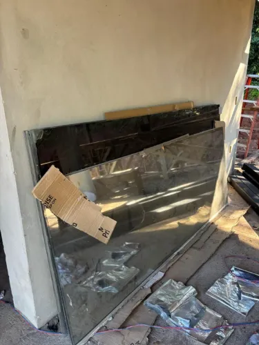 Porta de Correr Vidro Temperado 4m larg 2,40 alt com trilho e fechadura