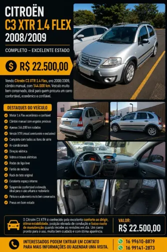 Citroen C3 XTR 1.4 Flex 8V 5P 2009