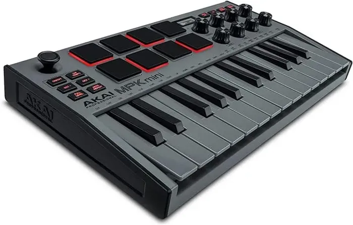 Akai Professional MPK Mini MK3 - Controlador MIDI USB 25 Teclas - Cinzento