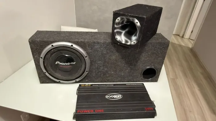 Módulo Power One + Subwoofer com Box + Corneta 