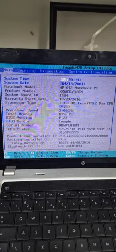 Notebook HP G42 8gb ddr3 Core duo 2.00ghz