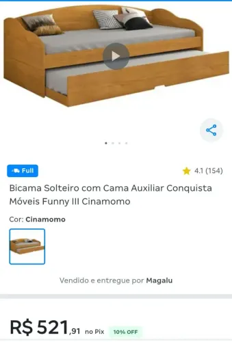 Bicama em MDP/MDF com um colchão incluso