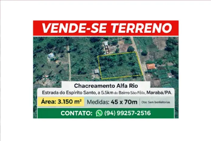 Terreno para Chácara. Área: 3.150 m²