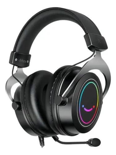 Fone De Ouvido Headset Fifine Gamer H3 Rgb Pc Ps4 Ps5 Xbox Cor Preto