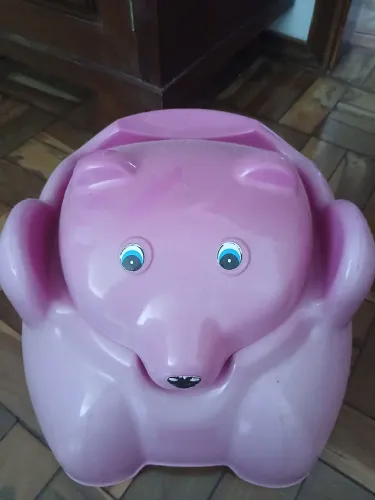 Penico Infantil Troninho Grande Urso RosaAzul ou Rosa<br>