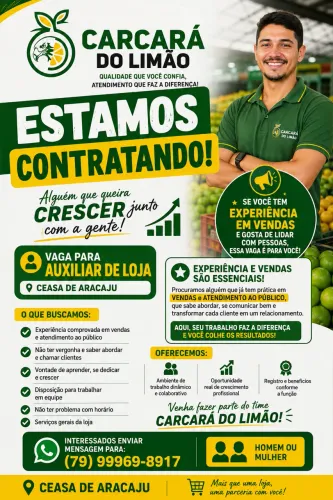 VAGA DE EMPREGO vem crescer com a gente