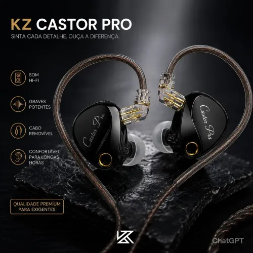 FONE KZ castor pro novo lacrado