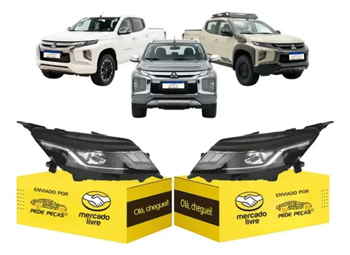 Par Farol Sinaleira L200 Triton 2021 22 23 24 2025 Full Led Ambos Lados