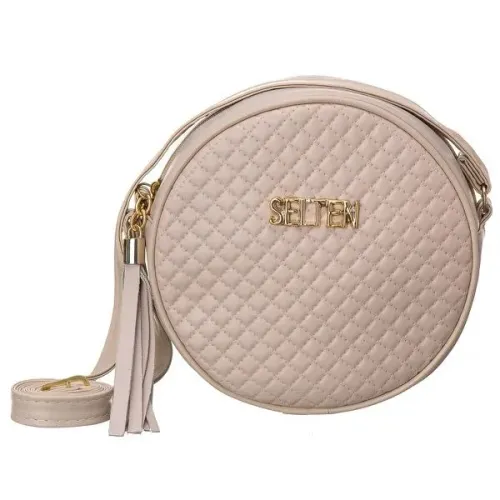 Bolsa Redonda Feminina Transversal Matelasse Selten