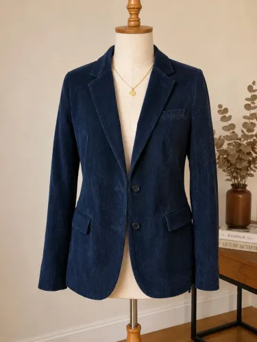 BLAZER EM VELUDO COTELÊ PRETO