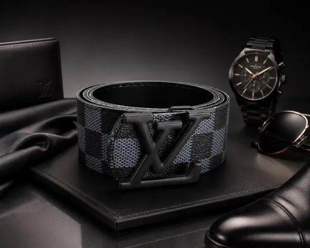 Cinto Masculino Premium Preto com Fivela Estilo Luxo - Ajustável