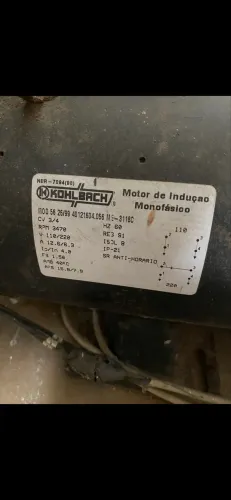 Kohlbach de indução monofásico 3/4 cv