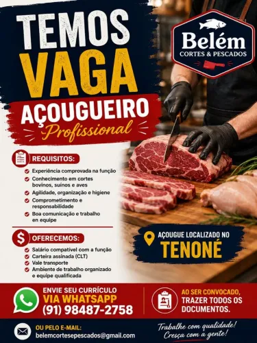 Precisamos de açougueiro com experiência 