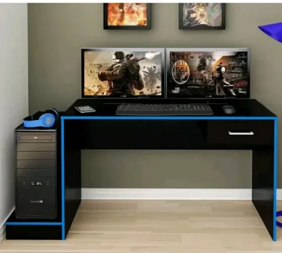 MESA GAMER AZUL , NOVA. LERRRR ANUNCIO